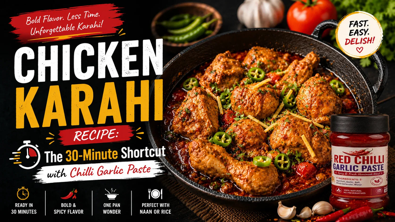 Chicken Karahi Recipe: The 30-Minute Shortcut with Chilli Garlic Paste