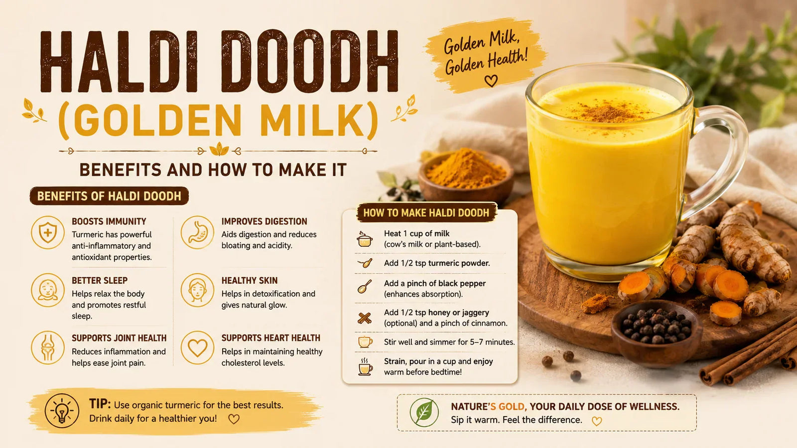 Haldi Doodh (Golden Milk): Benefits and How to Make It
