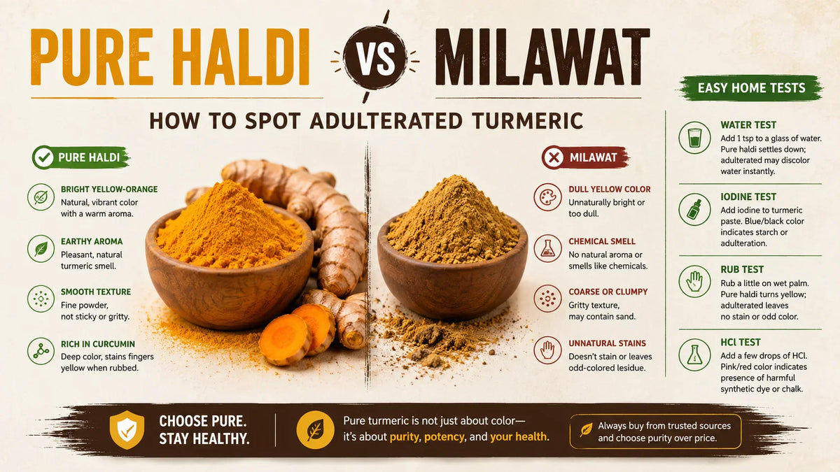 Pure Haldi vs Milawat: How to Spot Adulterated Turmeric