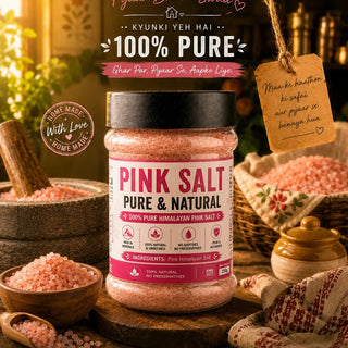 Pure Mirch Masala Himalayan pink salt (gulabi namak) pack, hand-mined from Khewra