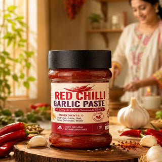 100 percent pure red chilli garlic paste without any artificial flavor good for daily home use