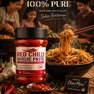 fresh-ground red chilli garlic paste showing rich red colour