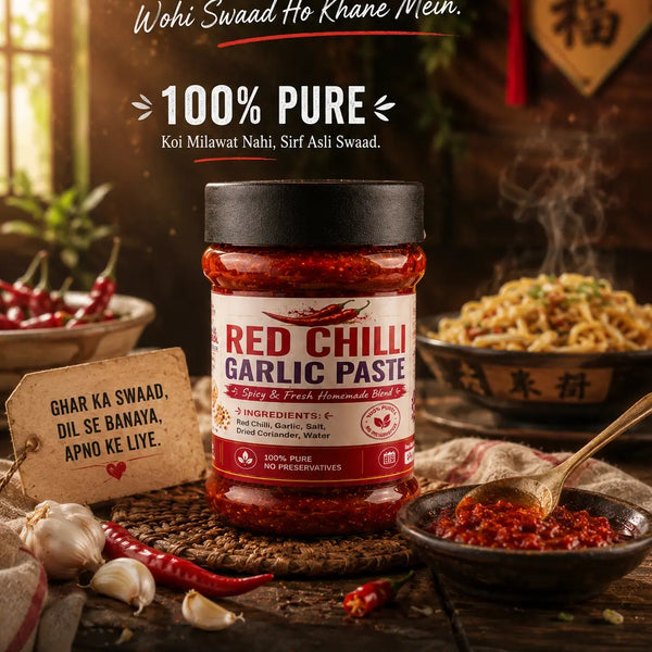 Pure Mirch Masala red chilli garlic paste (lahsan mirch) jar, no preservatives